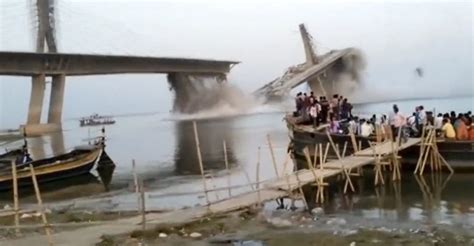 Part of under-construction bridge collapses in India for 2nd time in a year, no casualties